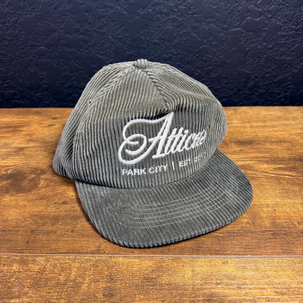 Atticus Park City Olive Green‎ Corduroy Snapback Hat Unisex OSFM